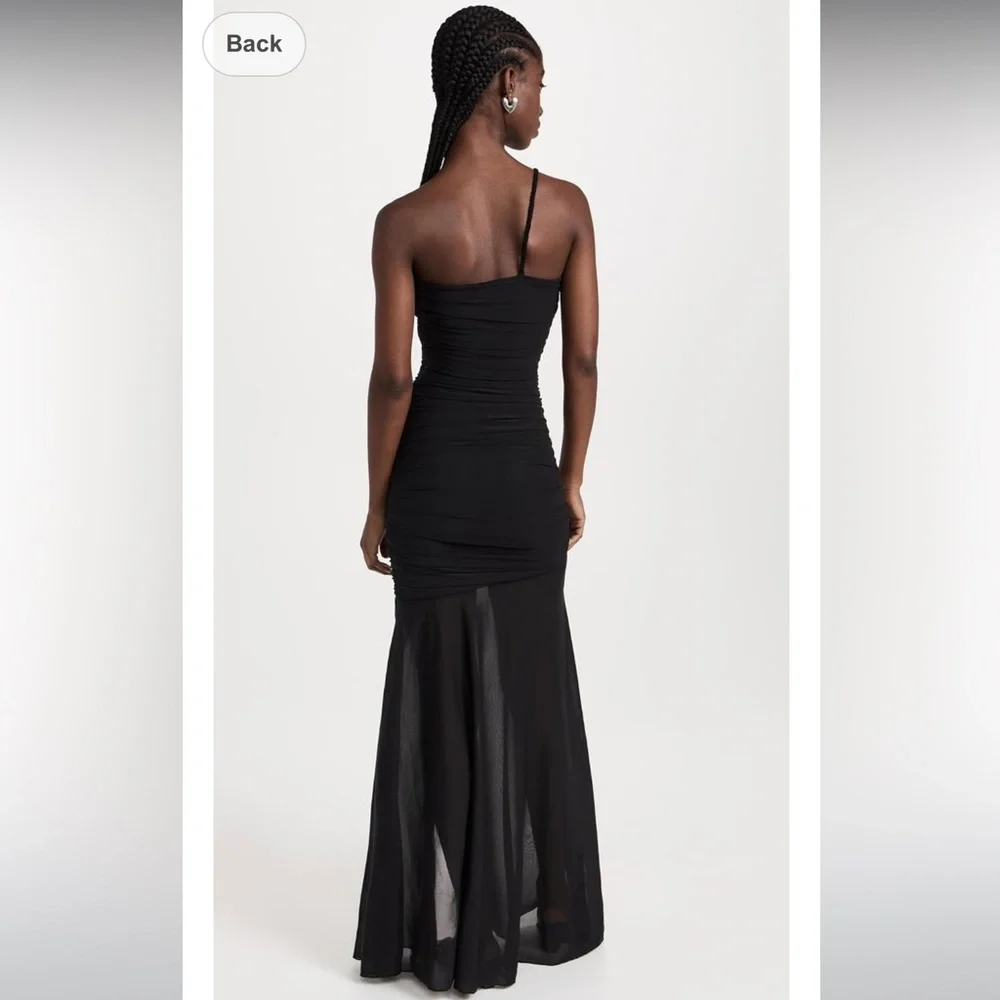 NWT Rococo Sand Adele Black Power Mesh Long Dress - Picture 2 of 8